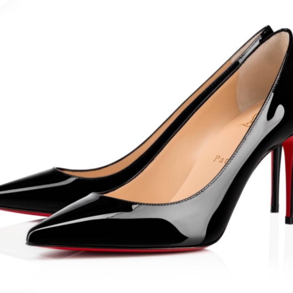 Christian Louboutin Black Patent Leather Heels 85 mm 3 1/4 inch heel